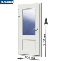 Дверь алюминиевая одностворчатая