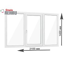 Пластиковое окно Рехау Grazio (трехстворчатое)